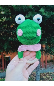 Amigurumi Sevimli Kurbağa Çıngırak bebek oyuncağı Oyuncak Amigurumi Sevimli Kurbağa Çıngırak bebek oyuncağı Oyuncak
