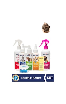 Veturel %100 Doğal Kedi Köpek Koruyucu Bakım Seti Diş Fırçası Ağız Göz Kulak Pati Yara Yanık Onarıcı Bakım