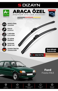 S-dizayn Ford Fiesta Mk3 Ön Cam Silecek Seti 1989-1997 Premium Araca Özel 48-48 Cm A+ Kalite Aocs-18