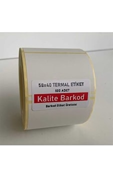 Kalite Barkod 58X40 MM Termal Etiket 10 Rulo Kalite Barkod 58X40 MM Termal Etiket 10 Rulo