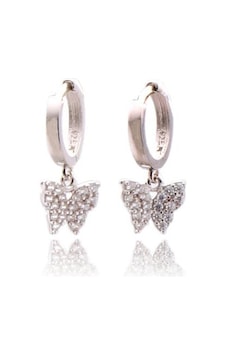Zirkon Taşlı Kelebek Gümüş Küpe N11.100059