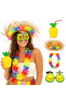 Go İthalat 4 Parça Hawaii Parti Seti Ananas Bardak Hasır Şapka Avokado Gözlük Çiçek Kolye 0 - 99 Go İthalat 4 Parça Hawaii Parti Seti Ananas Bardak Hasır Şapka Avokado Gözlük Çiçek Kolye 0 - 99