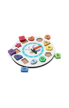 Zhltoys Ahşap Tavşan Geometrik Saat Oyuncak Bultak Renkli Saat Zhltoys Ahşap Tavşan Geometrik Saat Oyuncak Bultak Renkli Saat