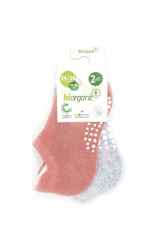 Biorganic Unisex 2'li Kaymaz Çorap 68487 Pudra-gri Çok Renkli Biorganic Unisex 2'li Kaymaz Çorap 68487 Pudra-gri Çok Renkli