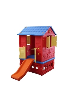 King Ev İki Kapılı Kaydıraklı Kırmızı/mavi