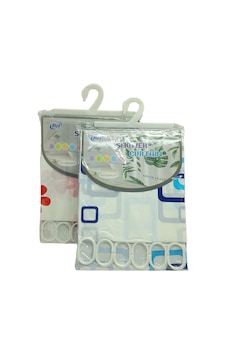 Çif Kanat Pvc Banyo Perdesi 2 Parça X 90x180cm - 12 Halkalı 5399 Çok Renkli Çif Kanat Pvc Banyo Perdesi 2 Parça X 90x180cm - 12 Halkalı 5399 Çok Renkli