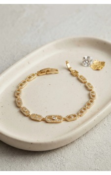 Bay Gold Renk Zirkon Taşlı Messika Model Bileklik Najmaddin Standart Bay Gold Renk Zirkon Taşlı Messika Model Bileklik Najmaddin Standart