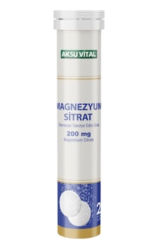 Aksu Vital Magnezyum Sitrat 200 MG 20 Efervesan Tablet Aksu Vital Magnezyum Sitrat 200 MG 20 Efervesan Tablet