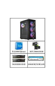 Ramtech Blackpulse i5-12400F 16 GB RTX5060 TI 16 GB 500 GB M2 Nvme SSD Masaüstü Oyun Bilgisayarı Ramtech Blackpulse i5-12400F 16 GB RTX5060 TI 16 GB 500 GB M2 Nvme SSD Masaüstü Oyun Bilgisayarı