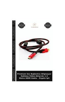 Premium Ses Bağlantısı Bilgisayar Kablosu Video Aktarımı 1.5 Metre Hdmı Kablo - Örgülü İpli Premium Ses Bağlantısı Bilgisayar Kablosu Video Aktarımı 1.5 Metre Hdmı Kablo - Örgülü İpli