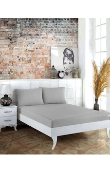 Nivemeshome 160x200 Gri Lastikli Çarşaf Seti