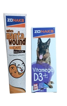 Zonaks Köpekler İçin Vitamin D3 100 Ml + Natura Manta Wound Care