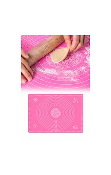 Silikon Hamur Açma Yoğurma Matı Skalalı Kaymaz Yapışmaz Kolay Temizlenebilir 40x50 Cm Pembe Silikon Hamur Açma Yoğurma Matı Skalalı Kaymaz Yapışmaz Kolay Temizlenebilir 40x50 Cm Pembe