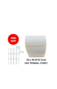 Elit Barkod Etiketi 20X40 4 Lü Termal 4000 Adet