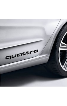 Oto Sticker Audi Quattro Yan Kapı Çıta Altı Düz Yazısı 2 Adet Set