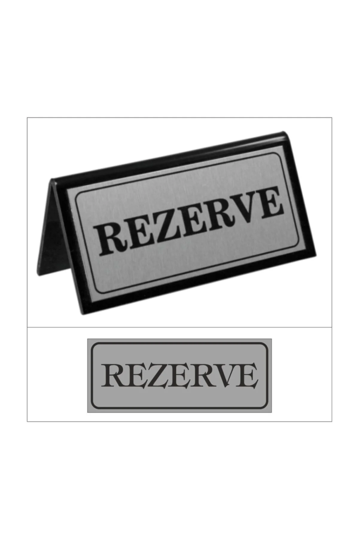 Masa Üstü Tabelası Masa Rezervasyon Levhası Pleksi Masa Rezerve Yazısı - Silver