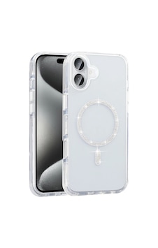 Apple Uyumlu iPhone 16 Kılıf Taşlı Tasarım M-safe Şarj Özellikli Zore Koment Silikon Kapak Gümüş Apple Uyumlu iPhone 16 Kılıf Taşlı Tasarım M-safe Şarj Özellikli Zore Koment Silikon Kapak Gümüş