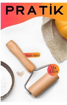 Pratik Merdane Ahşap Ergonımik Oklava Çok Renkli