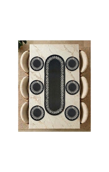 Nakkaş Home Beyaz Jüt Runner Ve 6'lı Supla Seti Trikotlu 35x100 Cm Runner + 33x33 Cm Jüt Amerikan Servis Doğal Masa Dekorasyonu Siyah Nakkaş Home Beyaz Jüt Runner Ve 6'lı Supla Seti Trikotlu 35x100 Cm Runner + 33x33 Cm Jüt Amerikan Servis Doğal Masa Dekorasyonu Siyah