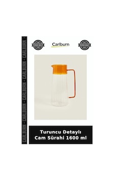 Özel Üretim Zarif Modern Mutfak Sunum Şık Turuncu Detaylı Cam Sürahi 1600 Ml Özel Üretim Zarif Modern Mutfak Sunum Şık Turuncu Detaylı Cam Sürahi 1600 Ml