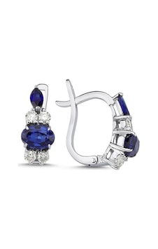 1,32 Karat Pırlantalı Safir Küpe 1,32 Karat Pırlantalı Safir Küpe