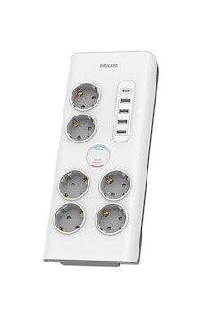 Phılıps Spn7060wa/62, 6 Soket, Akım Korumalı Priz, 900 Joules, 2mt Kablo, 1xusb-c 15w Şarj, 4xusb-a