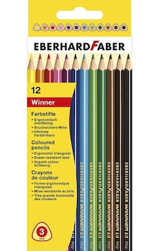 Eberhard Faber Winner Üçgen Kuru Boya Kalemi 12'li 511412 Eberhard Faber Winner Üçgen Kuru Boya Kalemi 12'li 511412