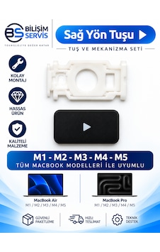 Apple Uyumlu Macbook Pro & Air M1-m2-m3-m4-m5 Sağ Yön Tuşu Ve Mekanizma Seti Apple Uyumlu Macbook Pro & Air M1-m2-m3-m4-m5 Sağ Yön Tuşu Ve Mekanizma Seti