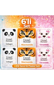 Hayvan Serisi 6 Lı Kağıt Yüz Maskesi Seti Panda Kolajen Tiger Niacinamide Rabbit Ceramide Bakım Hayvan Serisi 6 Lı Kağıt Yüz Maskesi Seti Panda Kolajen Tiger Niacinamide Rabbit Ceramide Bakım