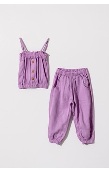 Kıpırık Baby Kız Çocuk Lila Pantalonlu Poplin Takım-1169 Lila Kıpırık Baby Kız Çocuk Lila Pantalonlu Poplin Takım-1169 Lila
