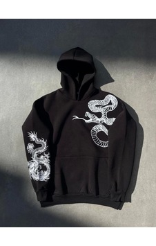 Gizers Giyim Uzun Kol Kapşonlu Baskılı Sweatshirt - Siyah Gizers Giyim Uzun Kol Kapşonlu Baskılı Sweatshirt - Siyah