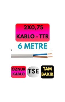 Avarson Öznur 2x0,75 Ttr Enerji Kablosu, 6 Metre, Beyaz Avarson Öznur 2x0,75 Ttr Enerji Kablosu, 6 Metre, Beyaz
