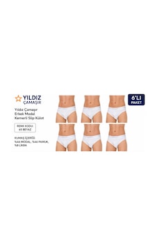 Yıldız Çamaşır Erkek Modal Likralı Kemerli Slip Külot 65-66-67 - 6 Adet Beyaz Yıldız Çamaşır Erkek Modal Likralı Kemerli Slip Külot 65-66-67 - 6 Adet Beyaz