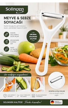 Solingen Meyve Sebze Soyacağı Paslanmaz Çelik Profesyonel Soyacak Beyaz Solingen Meyve Sebze Soyacağı Paslanmaz Çelik Profesyonel Soyacak Beyaz