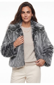 Onloox Kadın Siyah-beyaz Siyah Beyaz Polyester Suni Kürklü Geniş Yakalı Astarlı Tek Düğme Detaylı Ceket Mont Onloox Kadın Siyah-beyaz Siyah Beyaz Polyester Suni Kürklü Geniş Yakalı Astarlı Tek Düğme Detaylı Ceket Mont