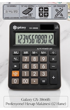 Hesap Makinesi Siyah 10.5x14.5 Cm 1 Adet Galaxy Gx-3866b 12 Haneli Orta Boy Okul Ofis Büro Hesap Makinası Hesap Makinesi Siyah 10.5x14.5 Cm 1 Adet Galaxy Gx-3866b 12 Haneli Orta Boy Okul Ofis Büro Hesap Makinası