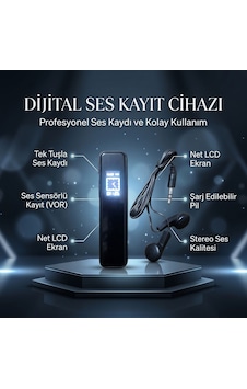 Büro Ev Ofis Hediyesi İçin 64gb Şarjlı Vor Ses Sensörlü Lcd Ekran Kulaklıklı Dijital Ses Kayıt Cihazı Büro Ev Ofis Hediyesi İçin 64gb Şarjlı Vor Ses Sensörlü Lcd Ekran Kulaklıklı Dijital Ses Kayıt Cihazı