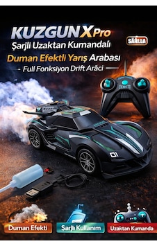 Kuzgun X Pro Şarjlı Uzaktan Kumandalı Duman Efektli Yarış Arabası Full Fonksiyon Drift Aracı