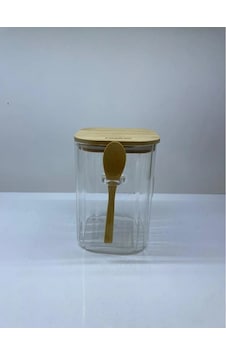 Cooker Cam Kaşıklı Kavanoz 14cm Şeffaf Cooker Cam Kaşıklı Kavanoz 14cm Şeffaf