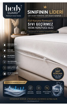 Full Koruma Fermuarlı Sıvı Geçirmez Yatak Koruyucu Alez Yükseklik Tek K.:26cm, Çift K.:35cm Beyaz Beyaz Full Koruma Fermuarlı Sıvı Geçirmez Yatak Koruyucu Alez Yükseklik Tek K.:26cm, Çift K.:35cm Beyaz Beyaz