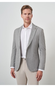 Morven Erkek Haki Örme Slim Fit Mono Yaka Ceket 25ms002020710 Haki