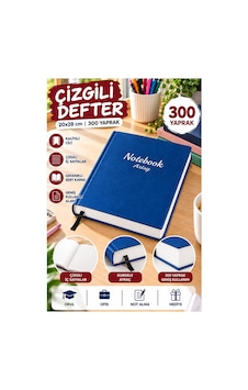 Ciltli Çizgili Defter 300 Yaprak 20x28cm 1 Adet Çok Yapraklı Sert Kapaklı Not Hesap Defteri Okul Ofis Büro Mavi Ciltli Çizgili Defter 300 Yaprak 20x28cm 1 Adet Çok Yapraklı Sert Kapaklı Not Hesap Defteri Okul Ofis Büro Mavi