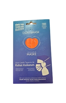 Dizaynmask Gümüş İyonlu Yıkanabilir Maske Turuncu - L Dizaynmask Gümüş İyonlu Yıkanabilir Maske Turuncu - L