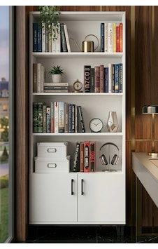 Çok Amaçlı Kitaplık Suntalam Beyaz 75x190 Altın Çok Amaçlı Kitaplık Suntalam Beyaz 75x190 Altın
