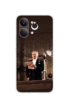Poco X8 Pro Max Uyumlu Atatürk İlk Meclis Konuşması Baskılı Silikon Kılıf Renkli