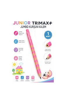 Jumbo Kurşun Kalem Oluklu 1 Adet Alpino Trimax Üçgen Oluklu Kalın Kalem Pastel Renkler Kolay Tutuş Ve Kullanım Pembe Jumbo Kurşun Kalem Oluklu 1 Adet Alpino Trimax Üçgen Oluklu Kalın Kalem Pastel Renkler Kolay Tutuş Ve Kullanım Pembe