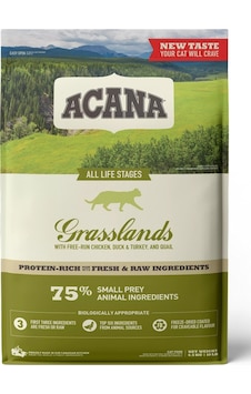 Acana Grasslands Tavuk Ördek Hindi ve Bıldırcın Etli Yetişkin Kedi Maması 1800 G Acana Grasslands Tavuk Ördek Hindi ve Bıldırcın Etli Yetişkin Kedi Maması 1800 G