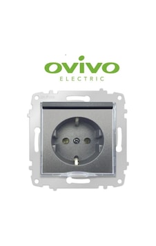 OVİVO Füme Topraklı Kapaklı Piriz Çerçevesiz Grano - Priz Ve Anahtar Için Uyumlu Çerçeve OVİVO Füme Topraklı Kapaklı Piriz Çerçevesiz Grano - Priz Ve Anahtar Için Uyumlu Çerçeve