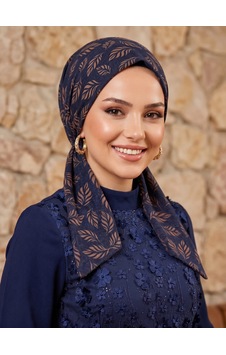 Raşelkori Tesettür Eşarp Bone Bej - Lacivert Raşelkori Tesettür Eşarp Bone Bej - Lacivert