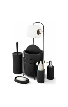 Luxury Black Collection Premium 6 Parça Banyo Aksesuar Seti Siyah Luxury Black Collection Premium 6 Parça Banyo Aksesuar Seti Siyah